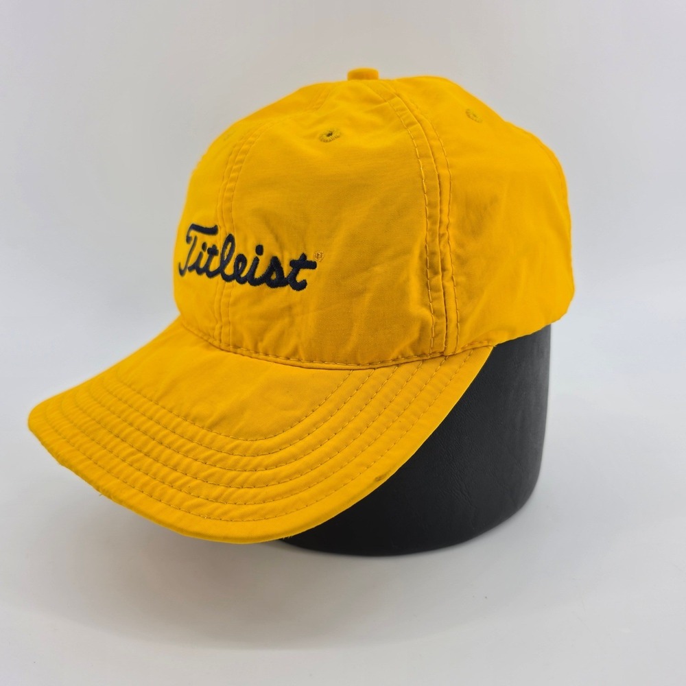 Vintage Titleist Black Script Logo Golf Floppy Hat Union Made in USA Strapback